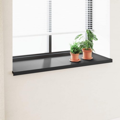 Vindueskarm Sort med træstruktur 160 x 50 x 4,5 cm PVC