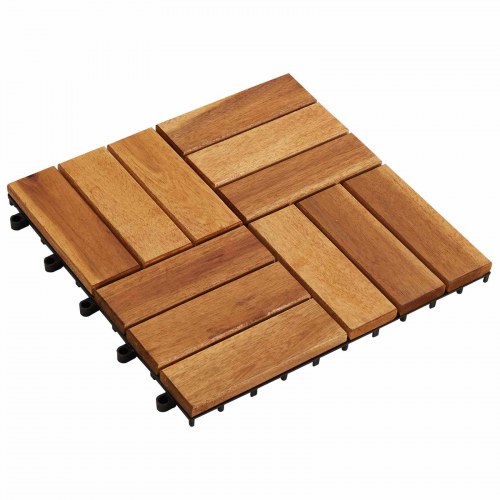 Terrasse Flise 20 stk Brun 30 x 30 cm Akacietræ