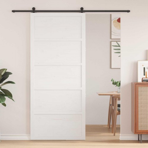 Ladedør Hvid 90 x 2,5 x 208 cm Massivt fyrretræ