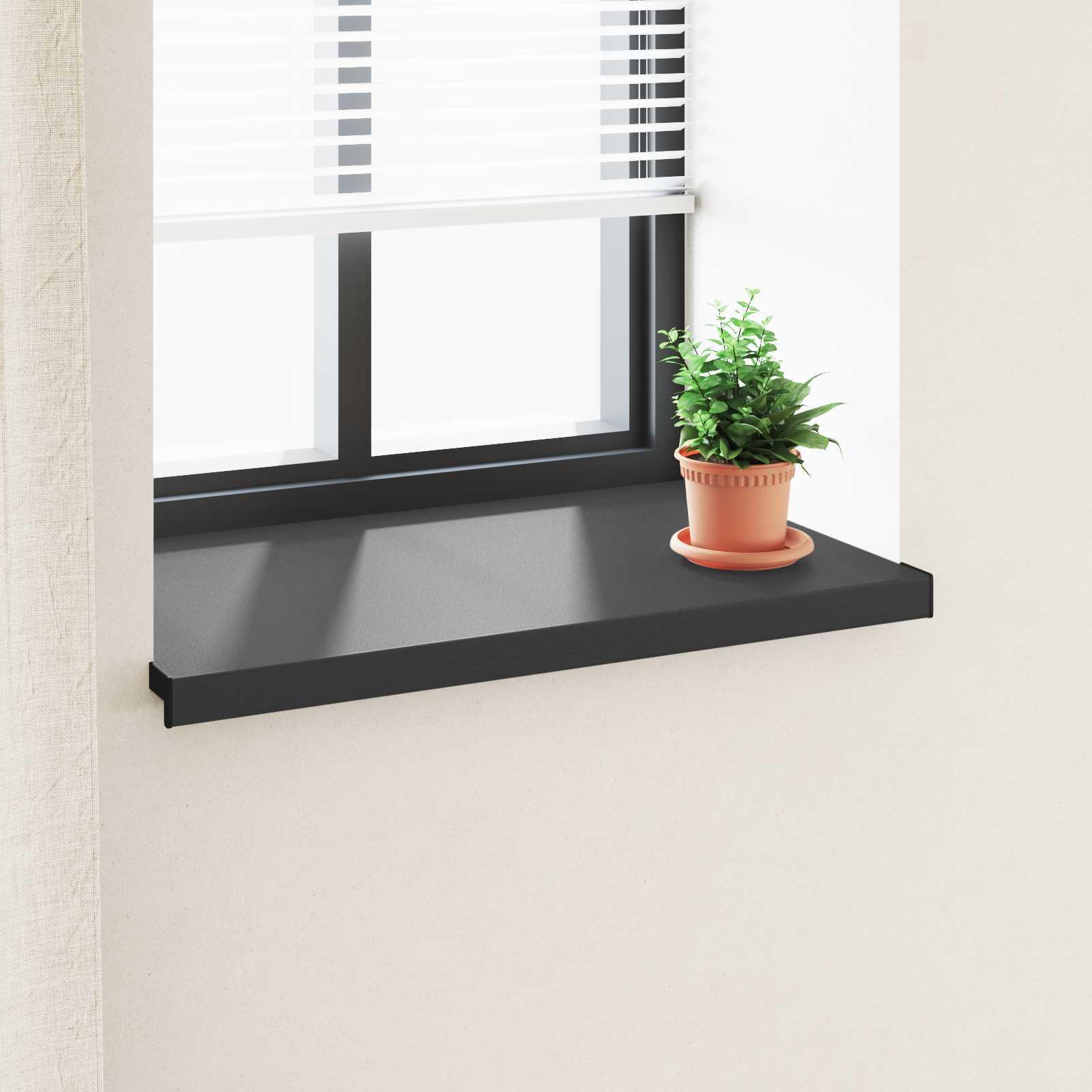 Vindueskarm Sort med træstruktur 60 x 50 x 4,5 cm PVC