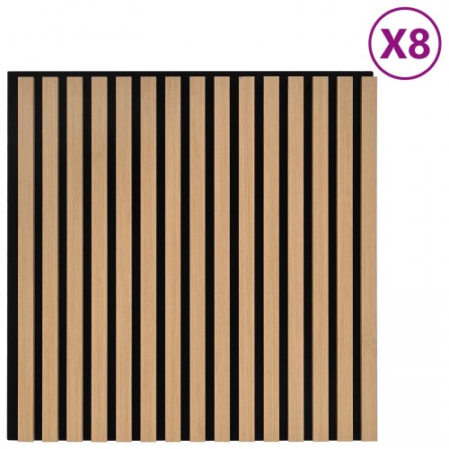 Vægpaneler 8 stk Naturfarvet 60,5 x 60 cm