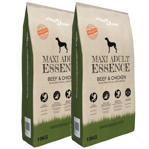 Tørfoder til hunde 2 stk. Maxi Adult Essence Beef&Chicken 30 kg