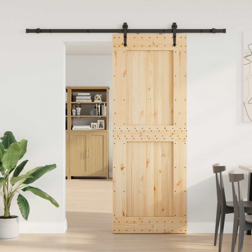 Skydedør NARVIK Naturfarvet og sort 85 x 210 cm (213,5 cm)