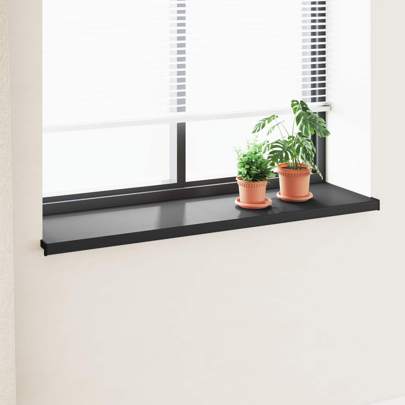 Vindueskarm Sort med træstruktur 120 x 40 x 4,5 cm PVC