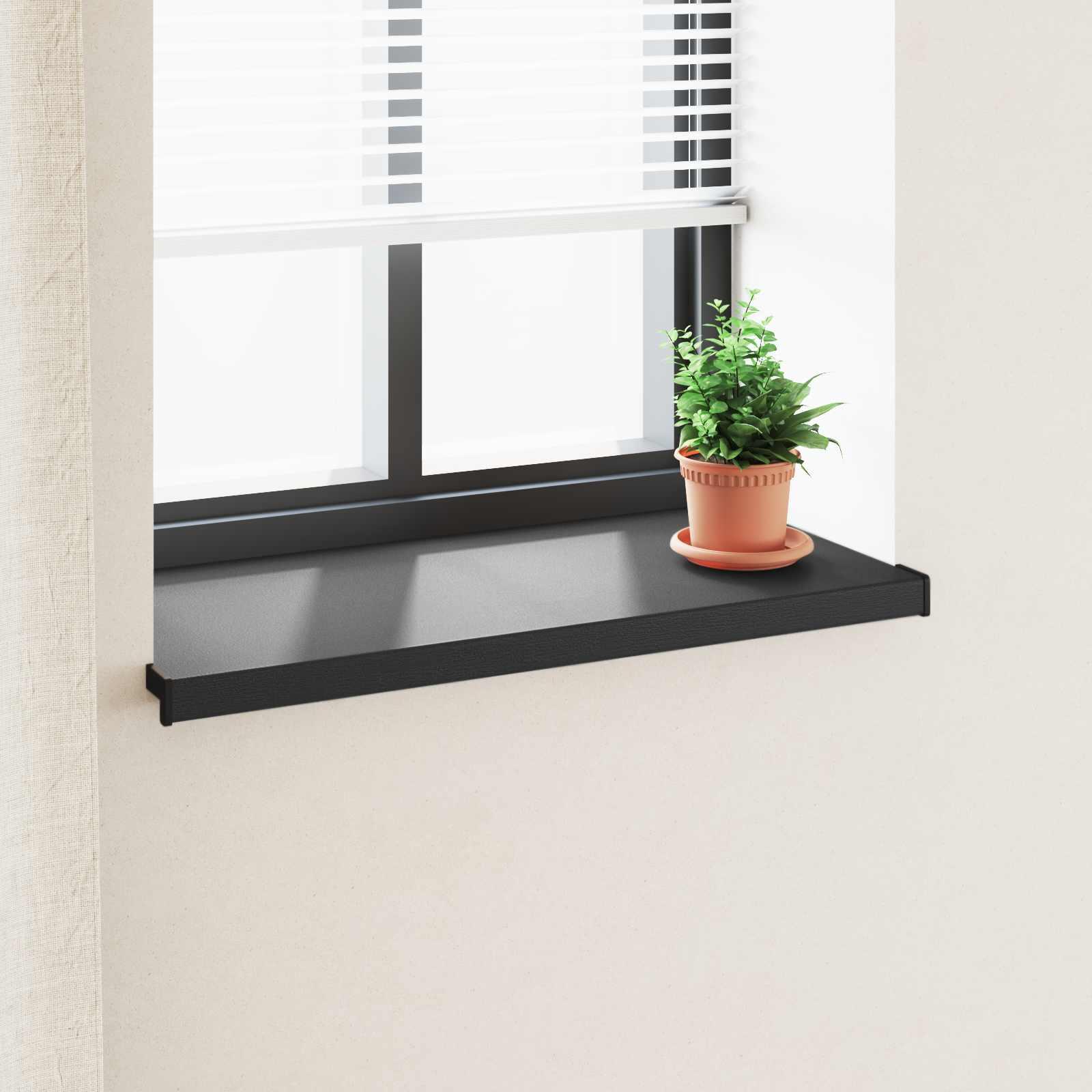 Vindueskarm Sort med træstruktur 100 x 40 x 4,5 cm PVC