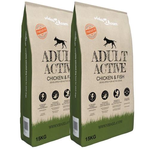 Luksustørfoder til hund Adult Active Chicken & Fish 2 stk. 30 kg