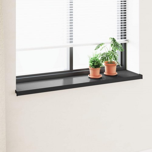 Vindueskarm Sort med træstruktur 140 x 35 x 4,5 cm PVC
