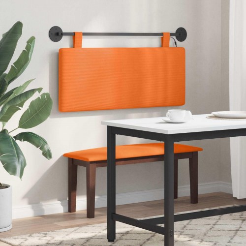 Hængende sengegavl Med LED-lys Orange Velourstof