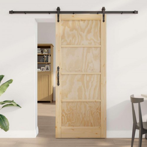 Skydedør ORKDAL Naturfarvet 83 x 202 cm Massivt fyrretræ