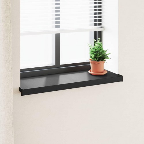 Vindueskarm Sort med træstruktur 80 x 30 x 4,5 cm PVC
