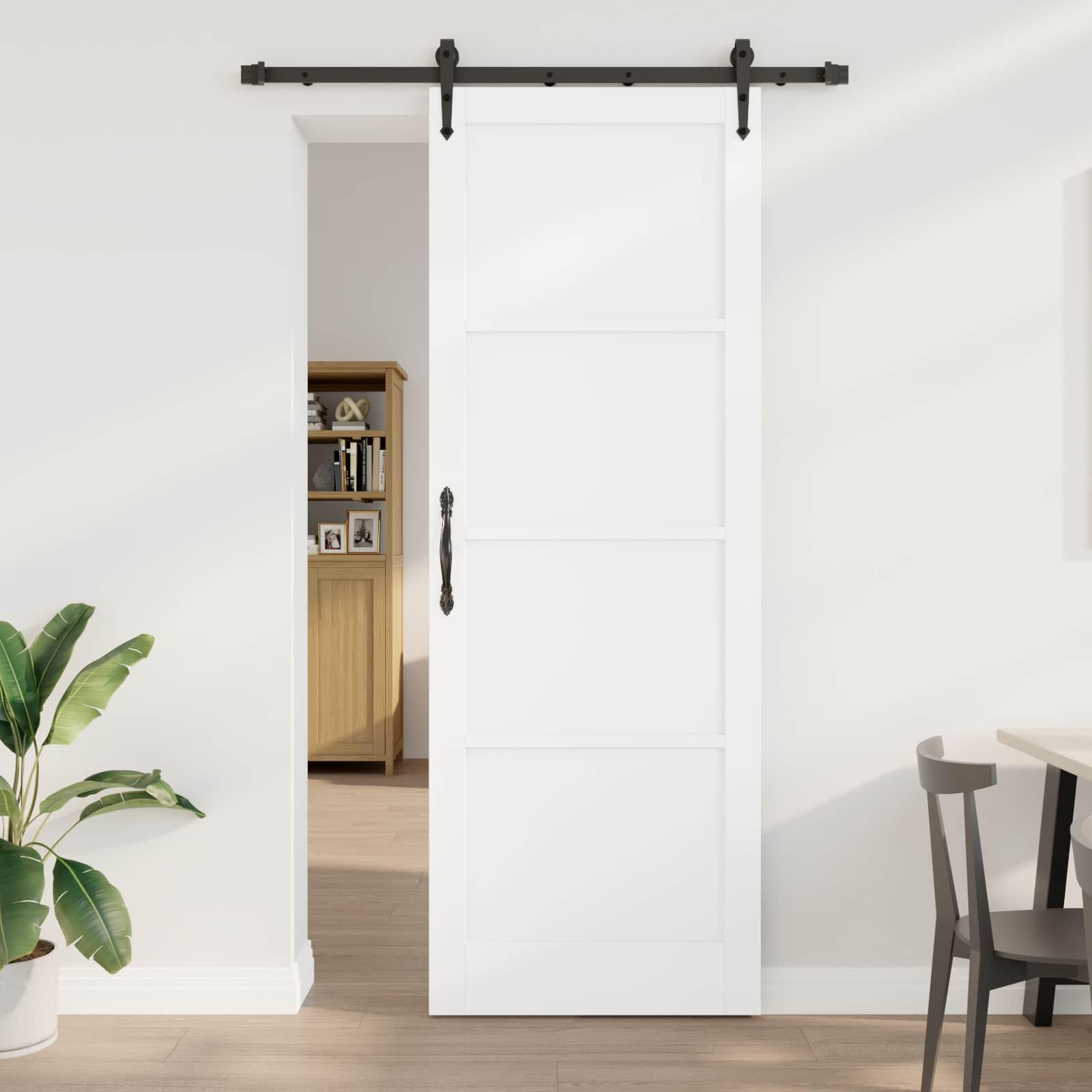 Skydedør ORKDAL Hvid 83 x 232 cm Massivt fyrretræ