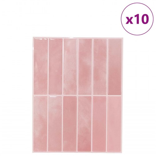 Rektangulær flise 10 stk Lyserød 29 x 23 x 0,08 cm