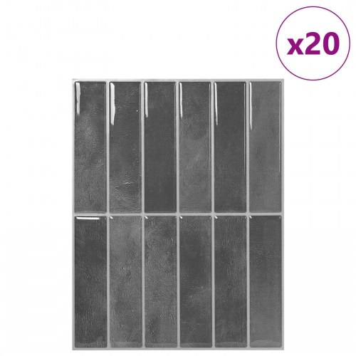 Rektangulær flise 20 stk Grå 29 x 23 x 0,08 cm