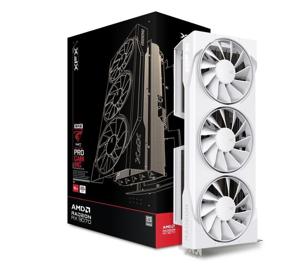XFX Swift Radeon RX 9070 White 16 GB grafikkort - 3 blæsere