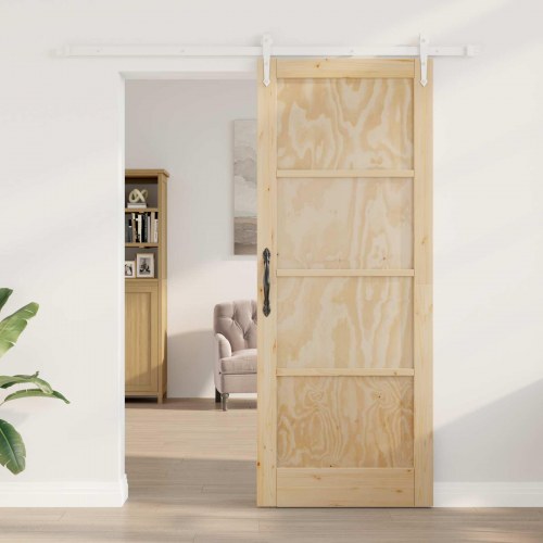 Skydedør ORKDAL Natur og hvid 83 x 211 cm Massivt fyrretræ