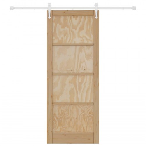 Skydedør ORKDAL Natur og hvid 83 x 211 cm Massivt fyrretræ