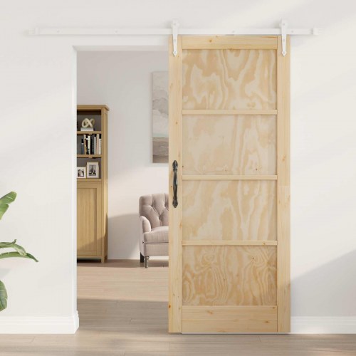 Skydedør ORKDAL Natur og hvid 83 x 202 cm Massivt fyrretræ