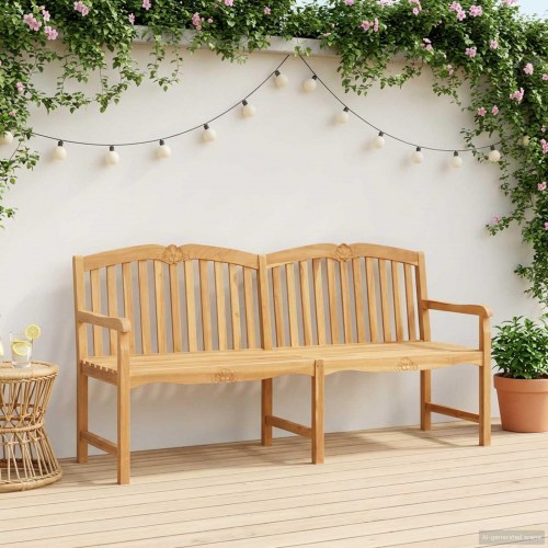 Håndskåret Rosenbænk Naturfarvet 180,5 x 60 x 96 cm