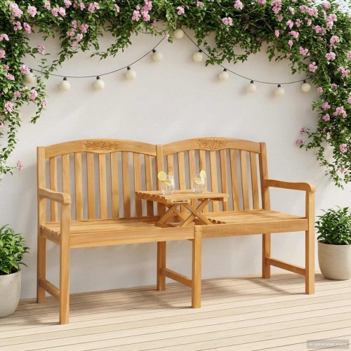 Håndskåret Rosenbænk Naturfarvet 150,5 x 60 x 95 cm