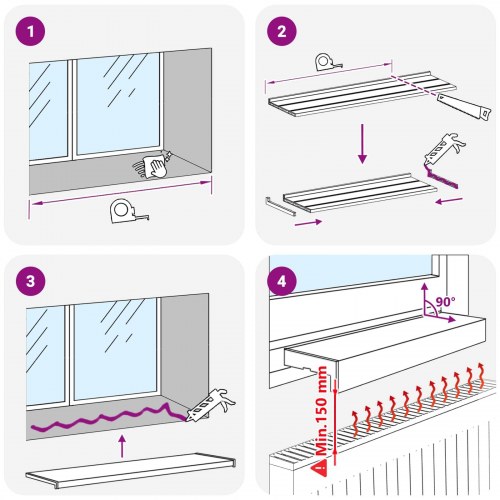 Vindueskarm Sort med træstruktur 80 x 10 x 4,5 cm PVC