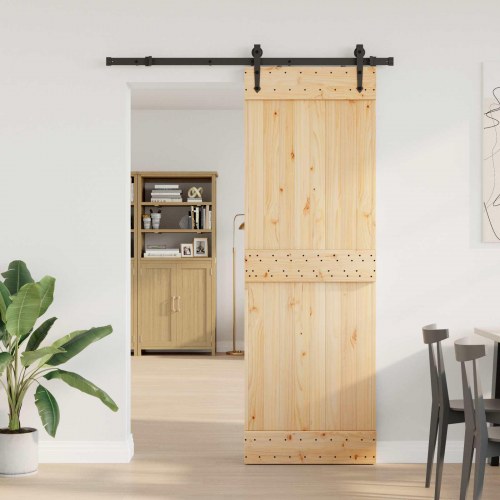 Skydedør NARVIK Naturfarvet og sort 80 x 210 cm (152,5 cm)