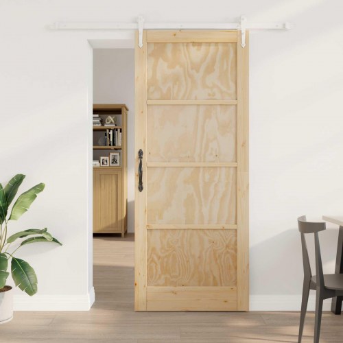 Skydedør ORKDAL Natur og hvid 86 x 211 cm Massivt fyrretræ