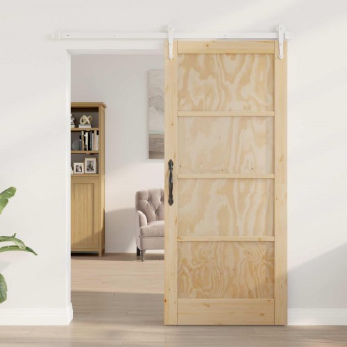 Skydedør ORKDAL Natur og hvid 86 x 211 cm Massivt fyrretræ