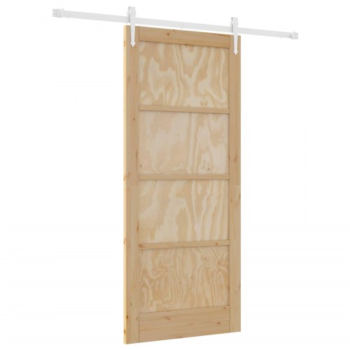 Skydedør ORKDAL Natur og hvid 86 x 198,5 cm Massivt fyrretræ