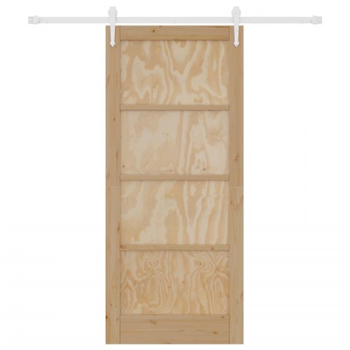 Skydedør ORKDAL Natur og hvid 86 x 198,5 cm Massivt fyrretræ