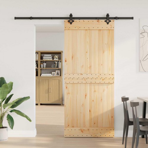 Skydedør NARVIK Naturfarvet og sort 90 x 210 cm (213,5 cm)