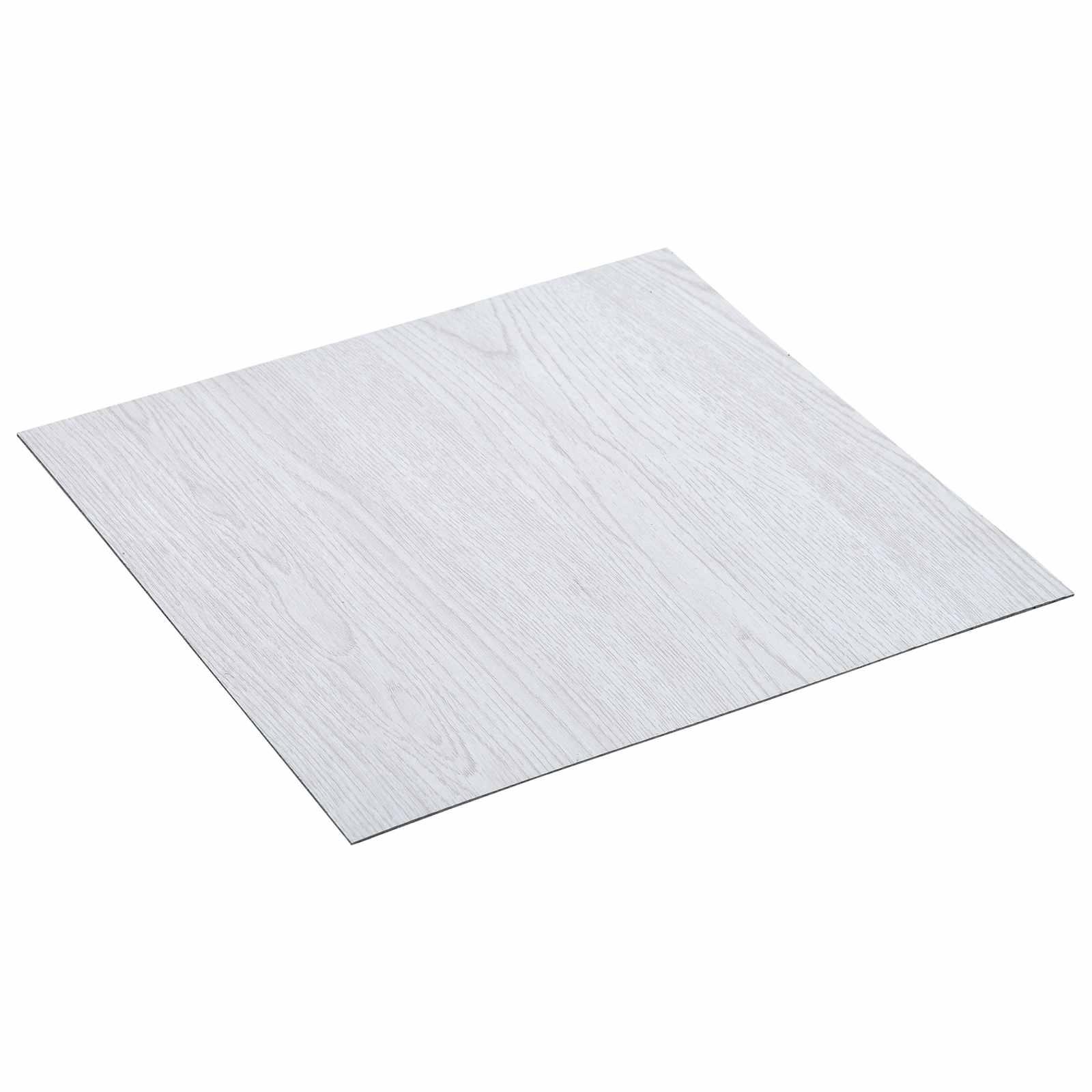 Selvklæbende Gulvplanker 30,5 x 30,5 cm 20 stk PVC Hvid
