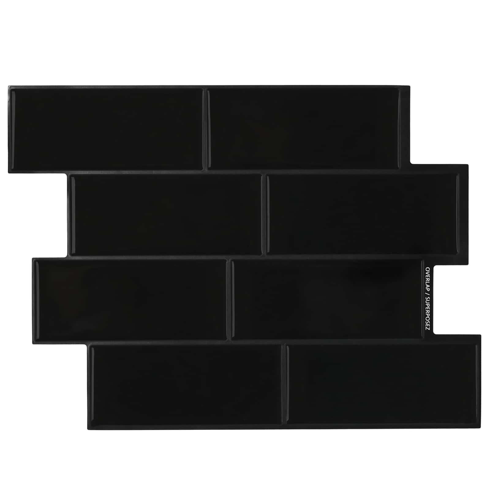 Subway flise 20 stk Sort 29 x 21 cm Polyurethan og PET billede