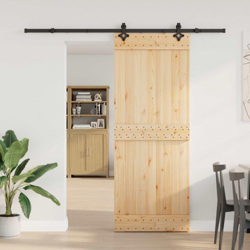 Skydedør NARVIK Naturfarvet og sort 80 x 210 cm (213,5 cm)