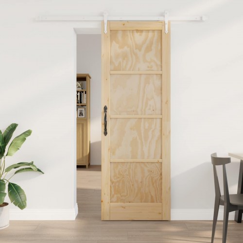 Skydedør ORKDAL Natur og hvid 73,5 x 211 cm Massivt fyrretræ