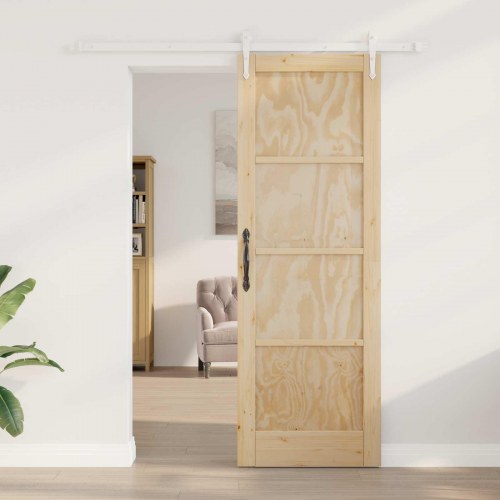 Skydedør ORKDAL Natur og hvid 73,5 x 211 cm Massivt fyrretræ