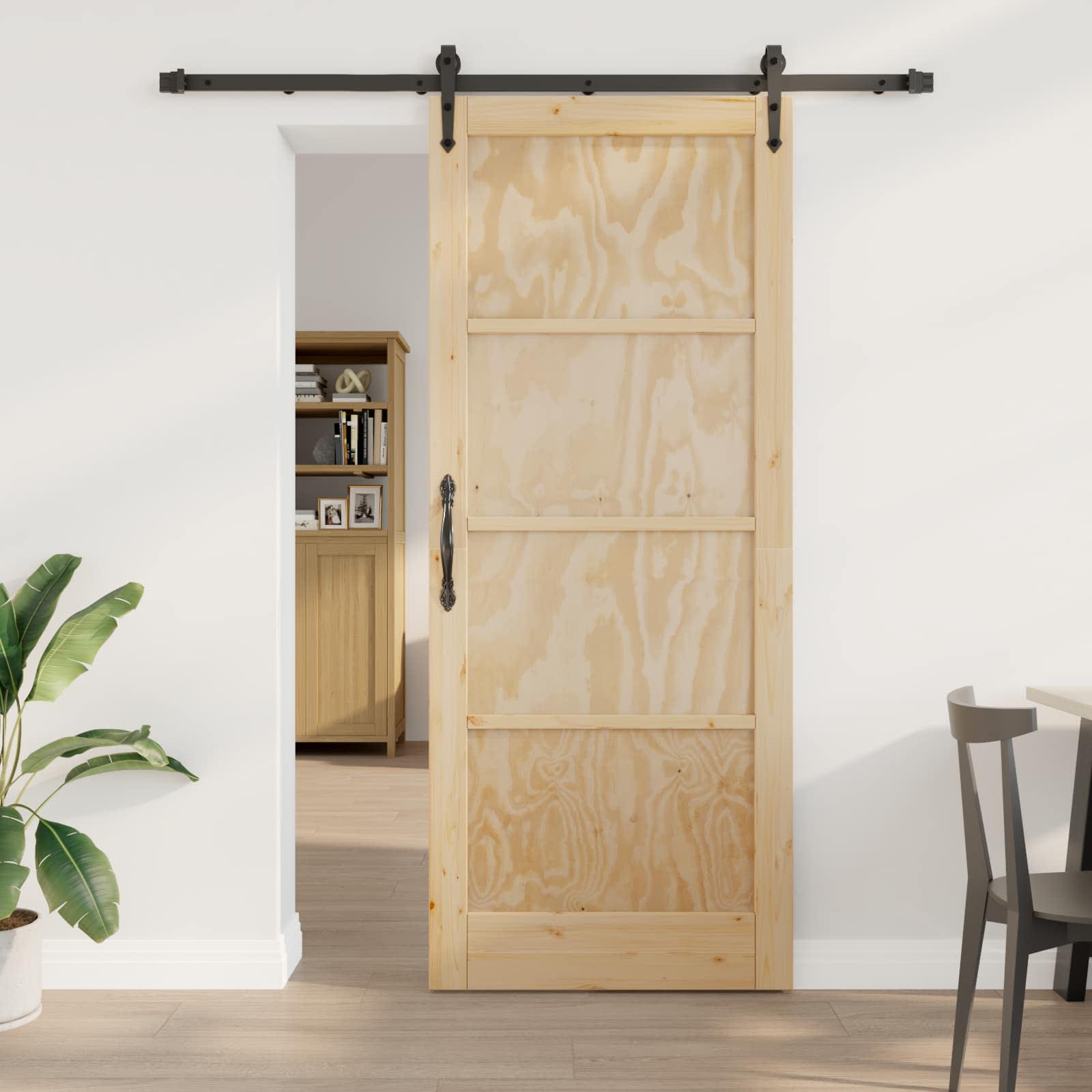 Skydedør ORKDAL Naturfarvet og sort 86 x 211 cm