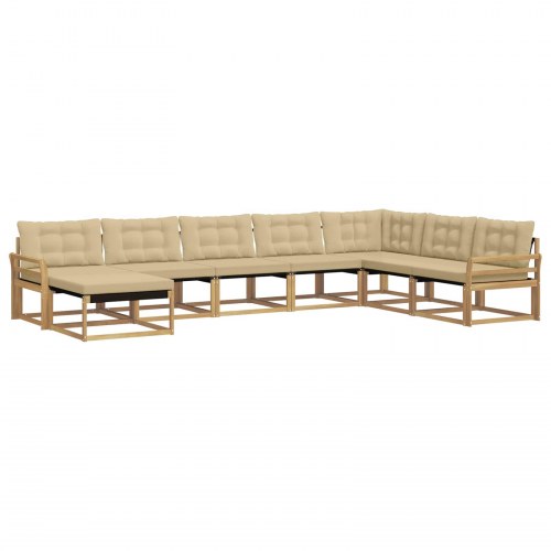 Udendørs sofagruppe med pude 8 stk Hvid og Beige