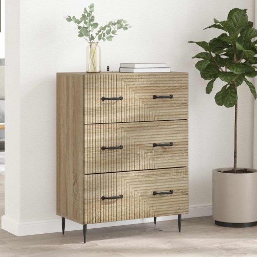 Skuffeskab Sonoma-eg 66 x 34,5 x 89,5 cm Konstrueret træ