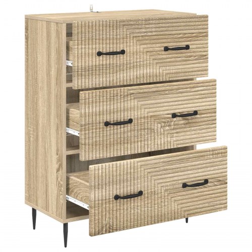 Skuffeskab Sonoma-eg 66 x 34,5 x 89,5 cm Konstrueret træ