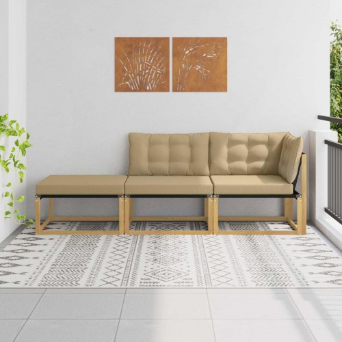 Sektionel sofa enheder med pude Hvid 241,5 x 83 x 73 cm