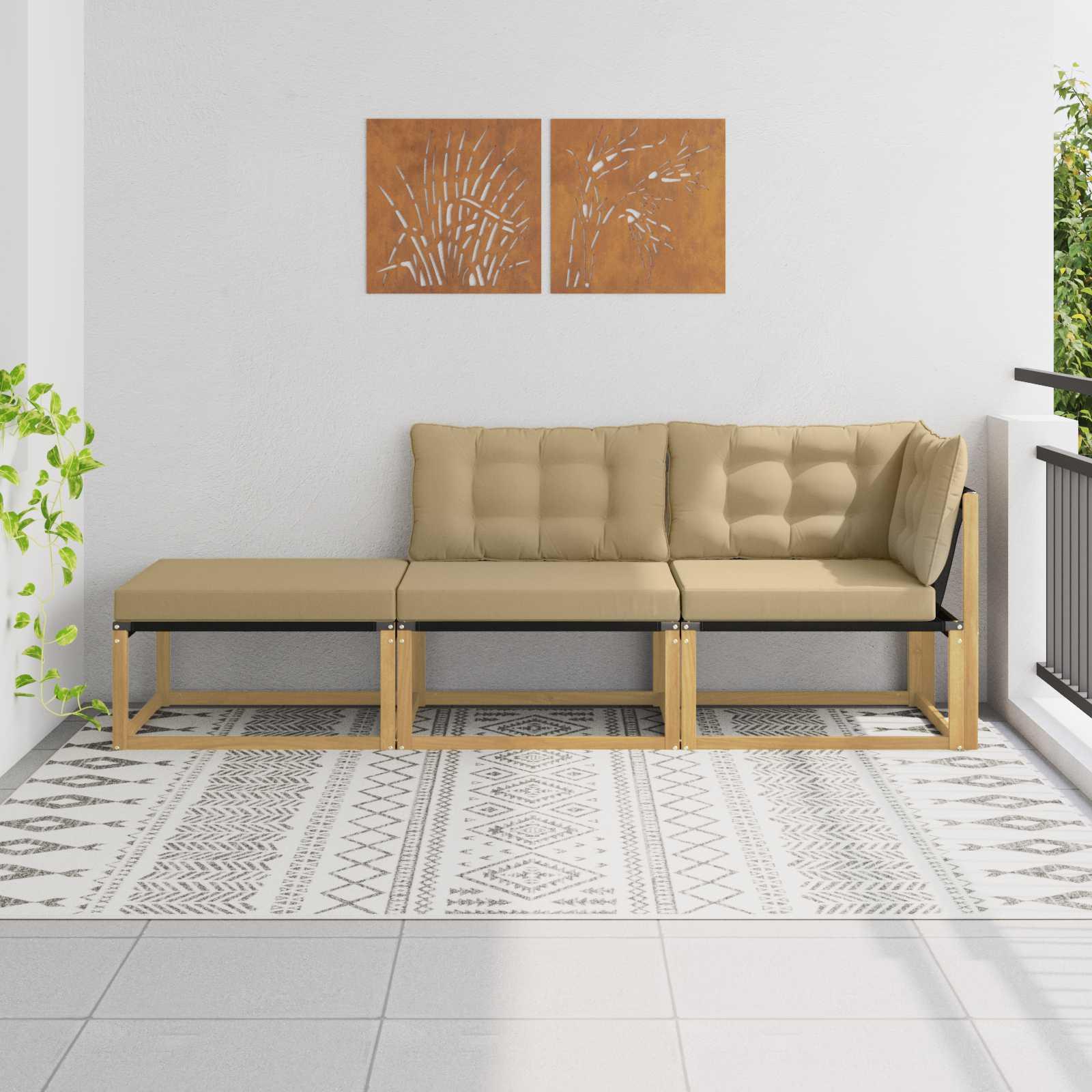 Sektionel sofa enheder med pude Hvid 241,5 x 83 x 73 cm