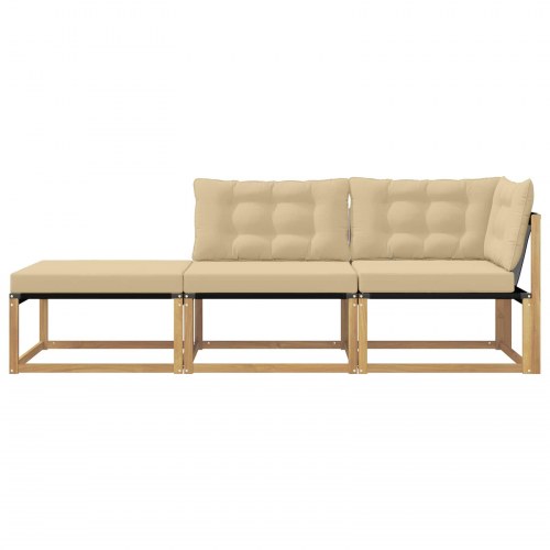 Sektionel sofa enheder med pude Hvid 241,5 x 83 x 73 cm