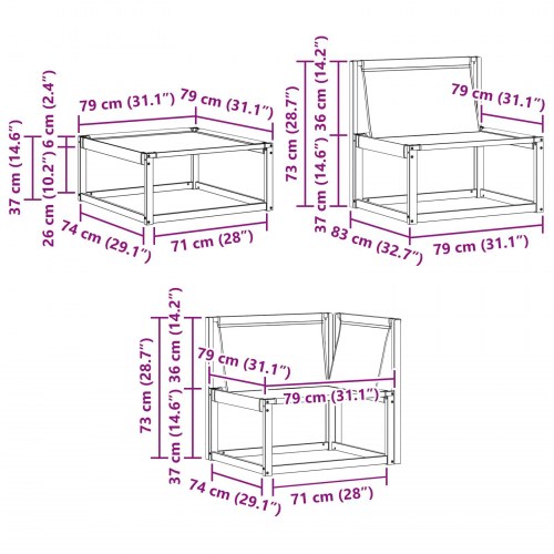 Sektionel sofa enheder med pude Hvid 241,5 x 83 x 73 cm