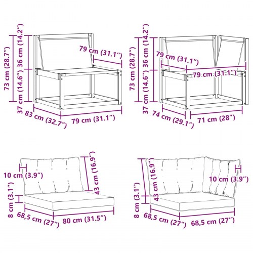 Sektionel sofa enheder med pude Hvid 162,5 x 83 x 73 cm