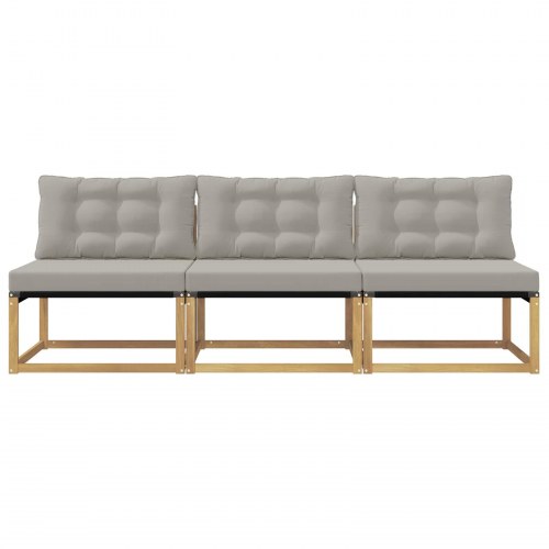 Udendørs Mellem Sofa Massiv akacietræ og Textilene Hvid