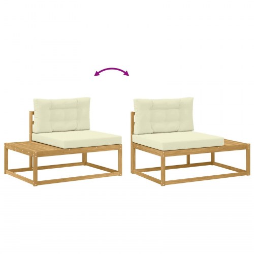 Udendørs Modulsofa med pude Hvid 115 x 83 x 73 cm Polyester