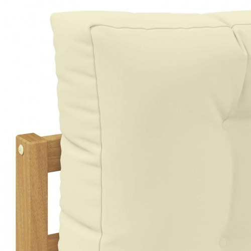2 Stk Udendørs puf Polyester Hvid