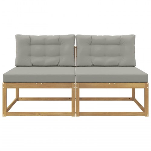 2 Stk Udendørs Mellem Sofa Polyester Hvid