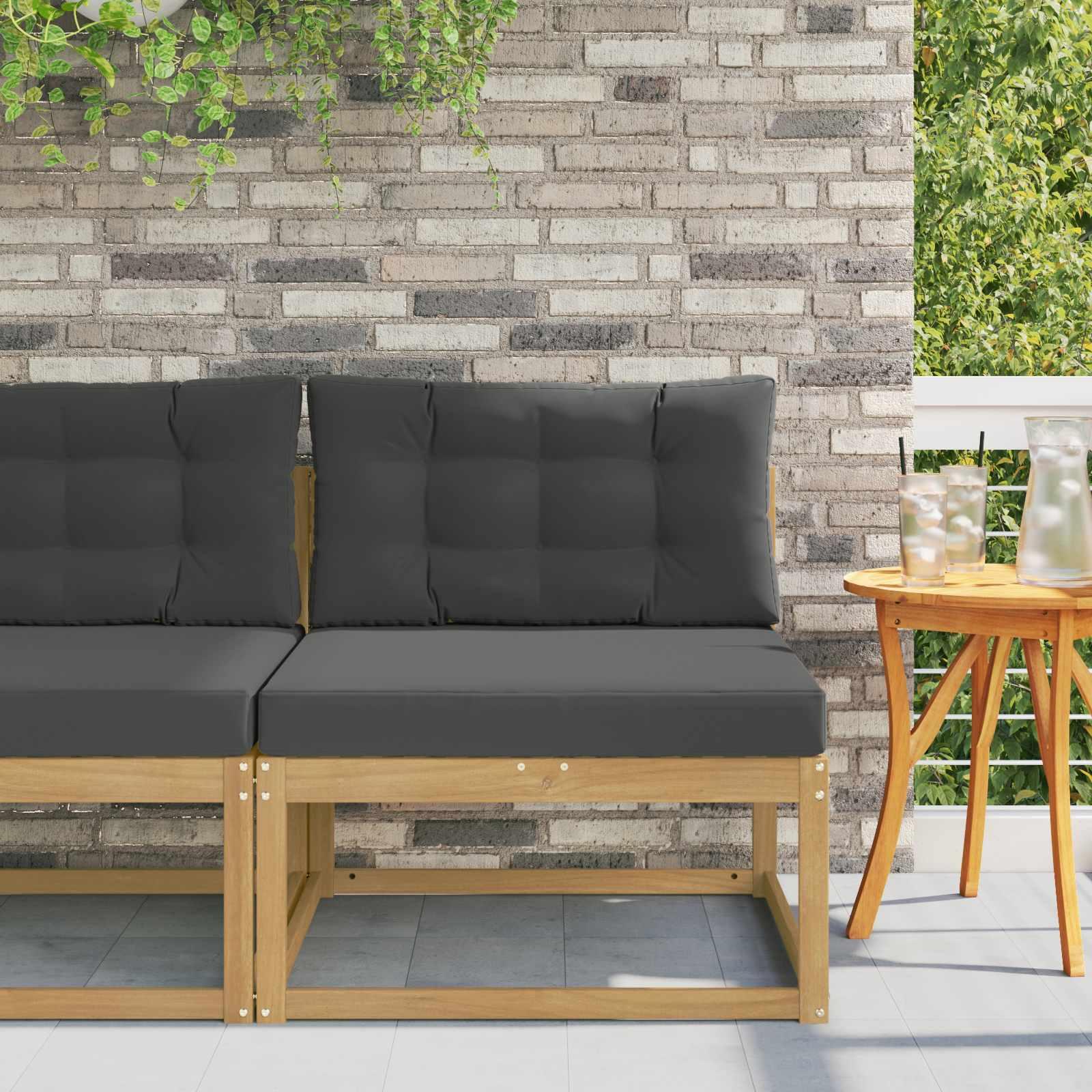 Udendørs Mellem Sofa Polyester Hvid billede