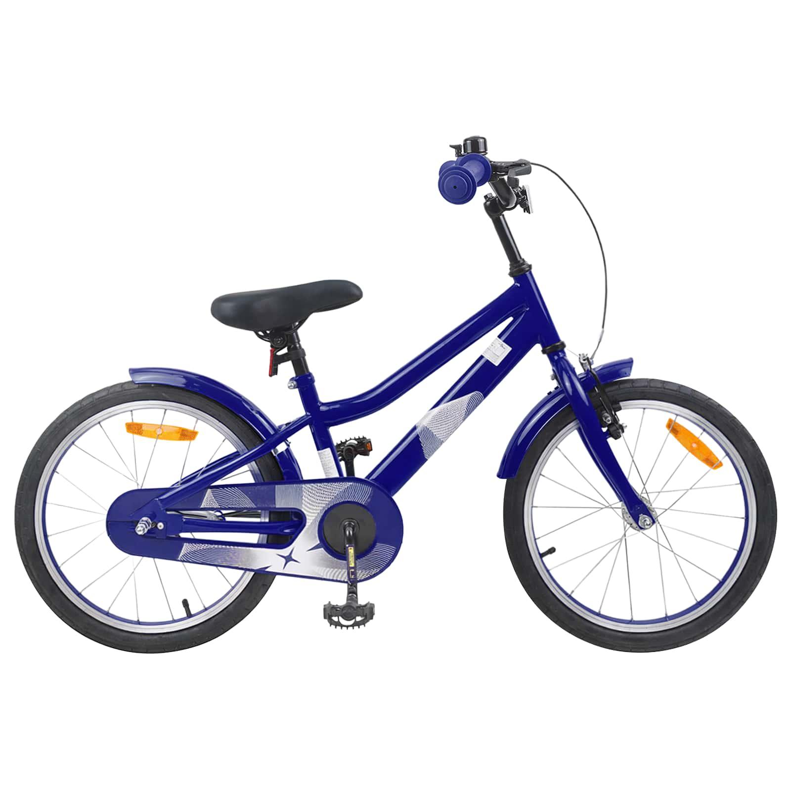 Børnecykel 18 tommer til 5-7 år gammel Mørk blå billede